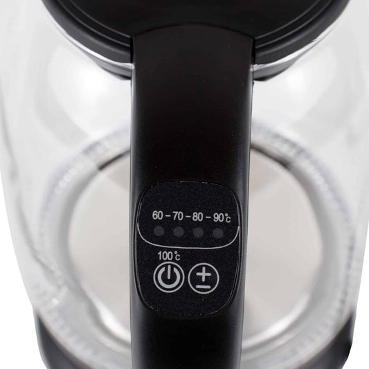 Fierbator electric sticla Zilan cu iluminare LED, temperatura controlata, 1.7l, 2200W / ZLN 3956