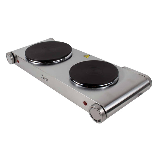 Plita electrica inox, 2 ochiuri, termostat, putere 2250W / ZLN 0542 - 221.ro