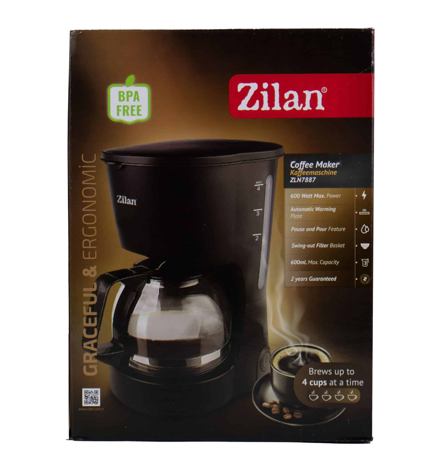 Cafetiera flitru ZIlan, 600W, Negru / ZLN 7887