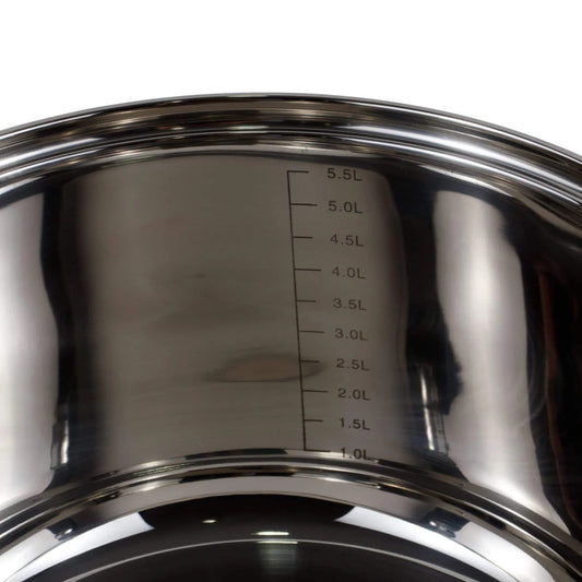 Cratita inox cu capac, diametru 25cm, capacitate 5.5L / ZLN 4069 - 221.ro