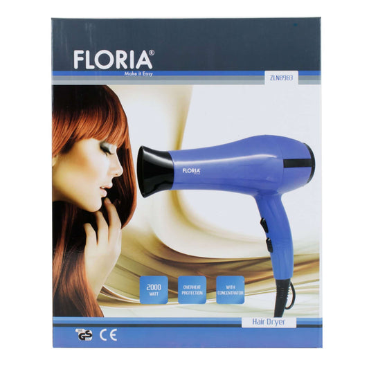 Uscator par cu protectie la supraincalzire, putere 2000W, albastru / ZLN 8983