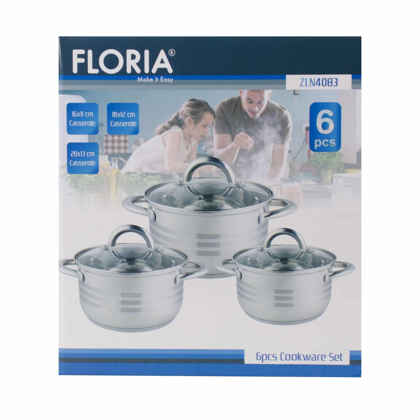 Set 3 cratite cu capace inox, 1.5L / 2L / 3L / ZLN 4083
