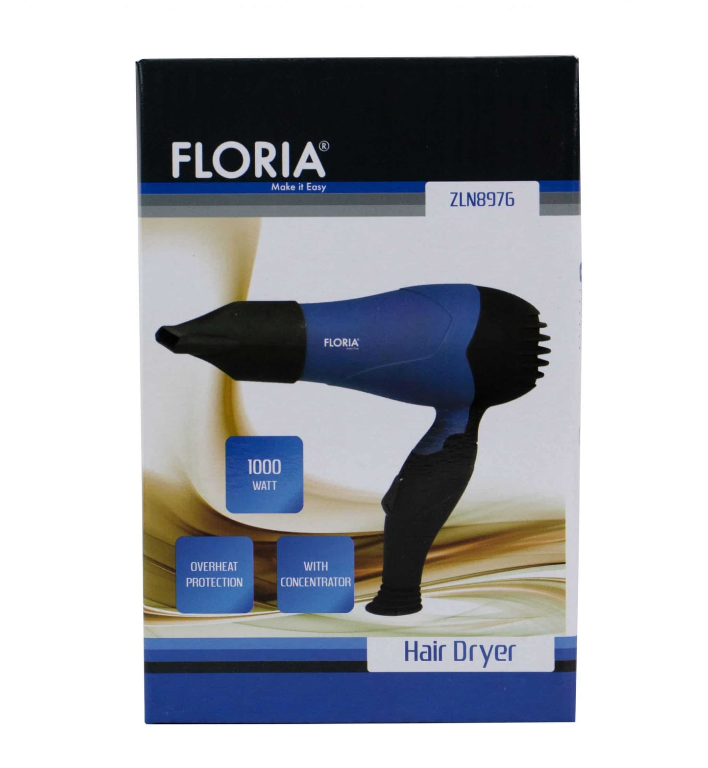 Uscator par voiaj cu protectie la supraincalzire, putere 1000W, albastru / ZLN 8976