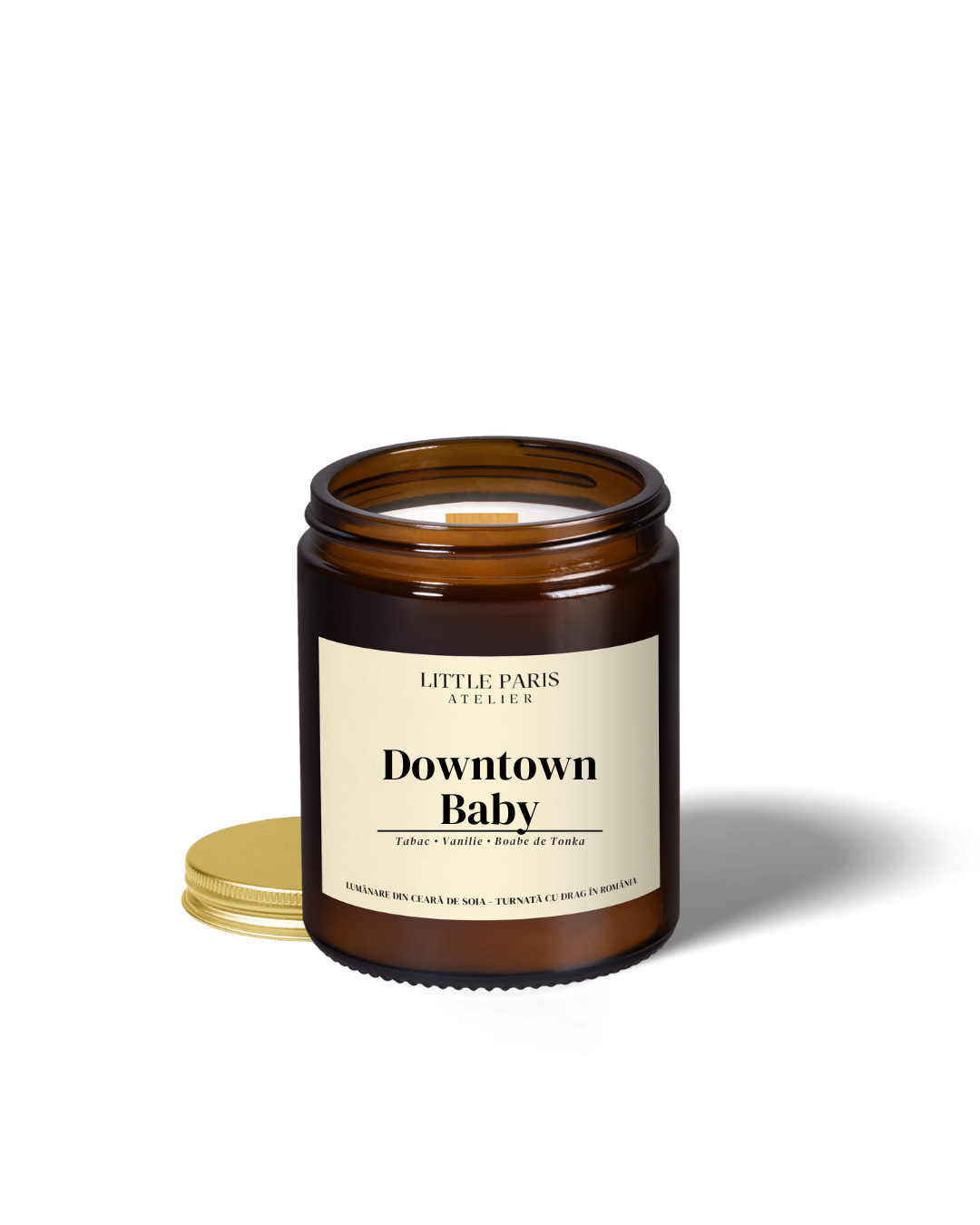 Lumânare parfumată Amber - Downtown baby - Tabac • Vanilie • Boabe de Tonka