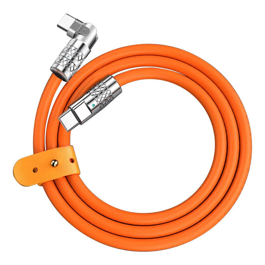 Cablu Date si Incarcare Rapida Timebox, 120W, 1,5m, Rotire 180 grade, Portocaliu