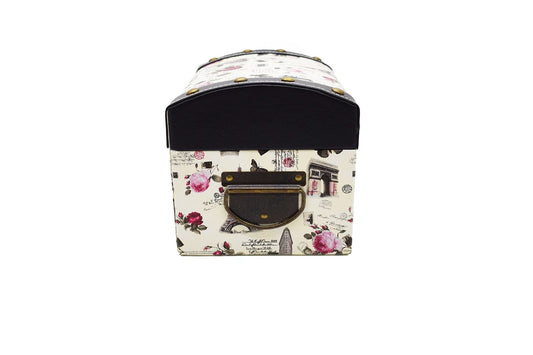 Cufar din piele ecologica cu imprimeu, Naimeed D47-2, 32 x 22,5 x 22,5 cm