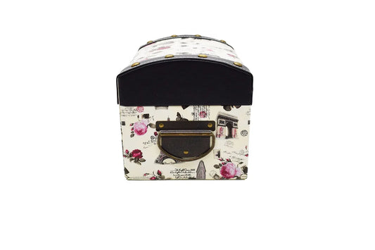 Cufar din piele ecologica cu imprimeu, Naimeed D47-2, 32 x 22,5 x 22,5 cm - 221.ro