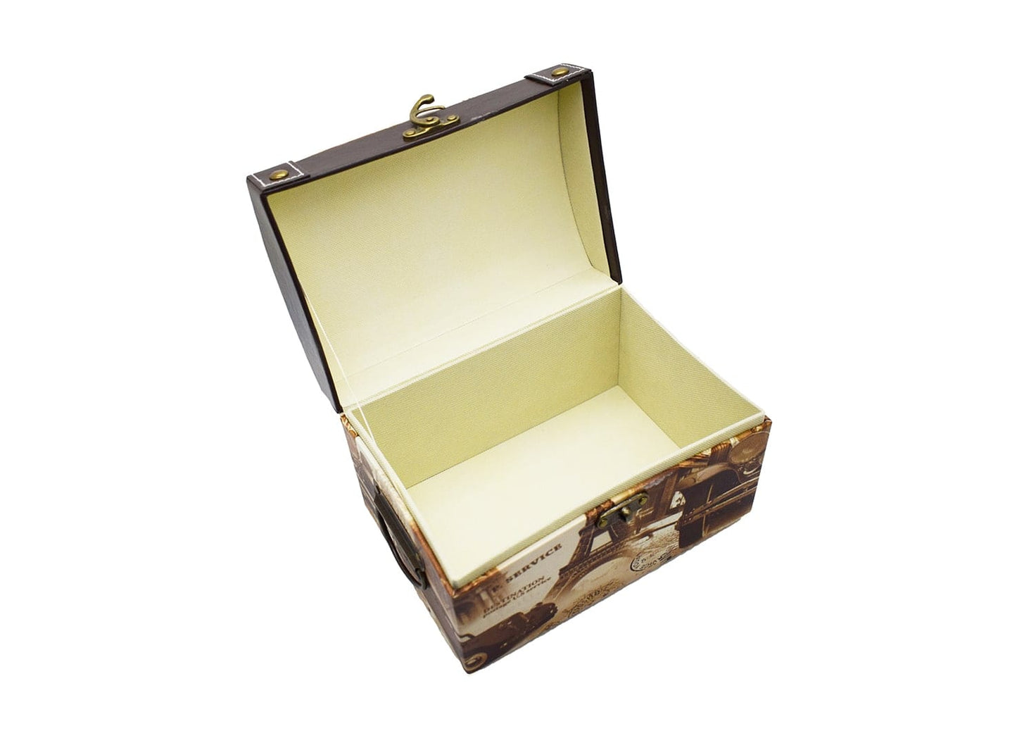 Cufar din piele ecologica cu imprimeu, Naimeed D47-2, 24 x 16,5 x 16,5 cm