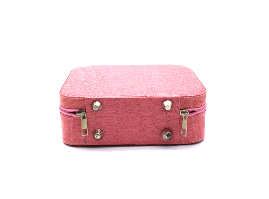 Geanta cosmetica cu oglinda, Naimeed D268, culoare Roz, 14 x 20 x 7 cm