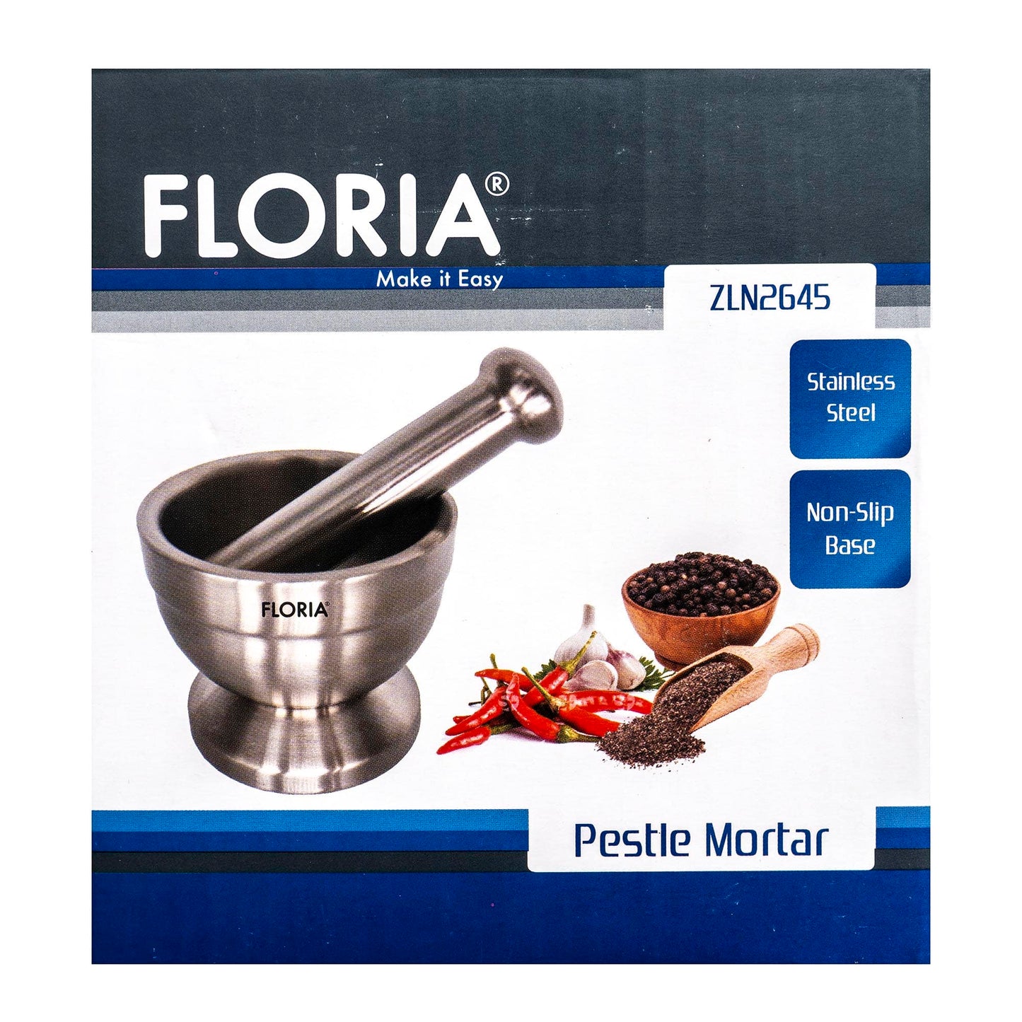 Mojar cu pistil, din inox, diametru 10 cm / ZLN 2645