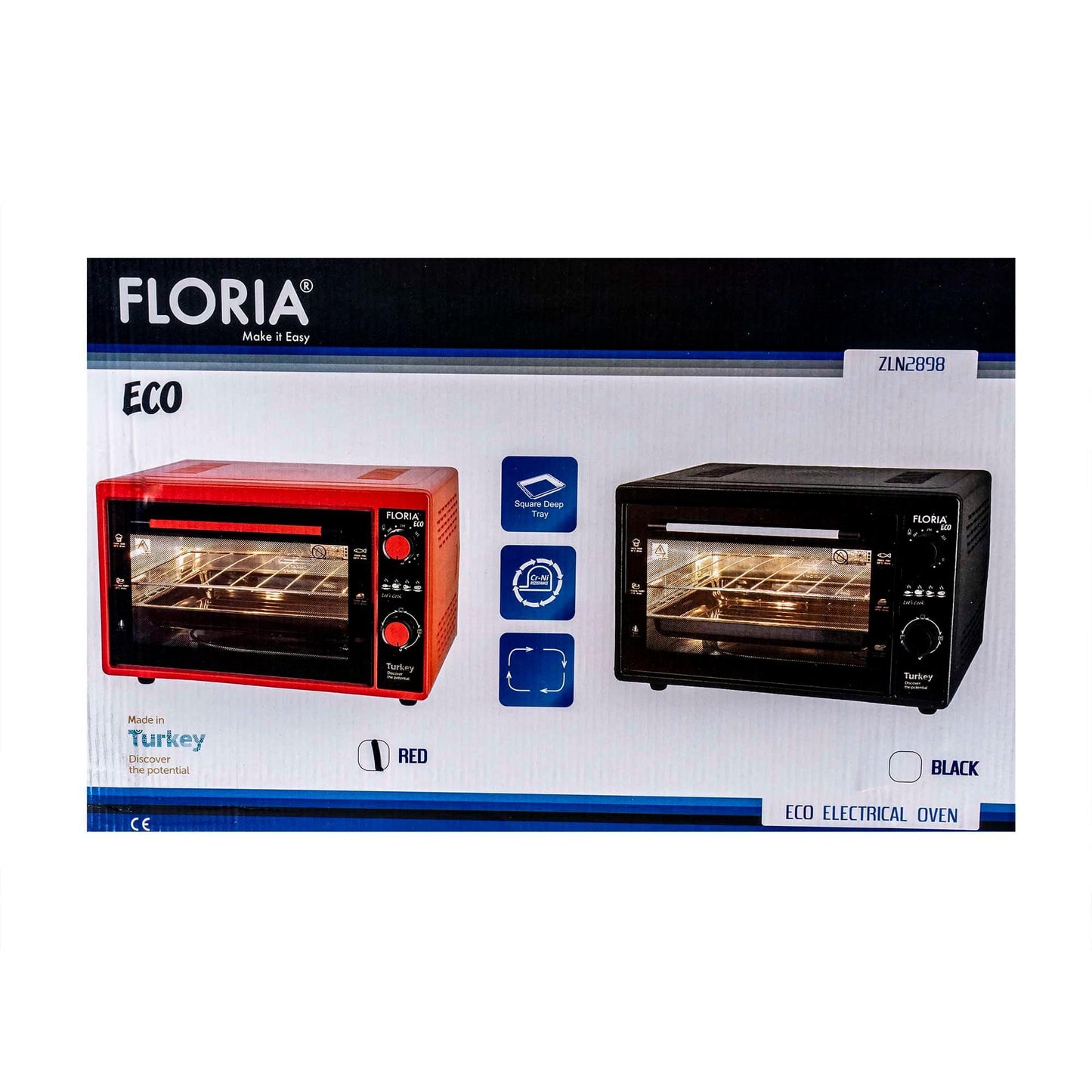 Cuptor electric, capacitate 40 litri, putere 1500W, gratar, tava inclusa, culoare rosu / ZLN 2898_R - 221.ro