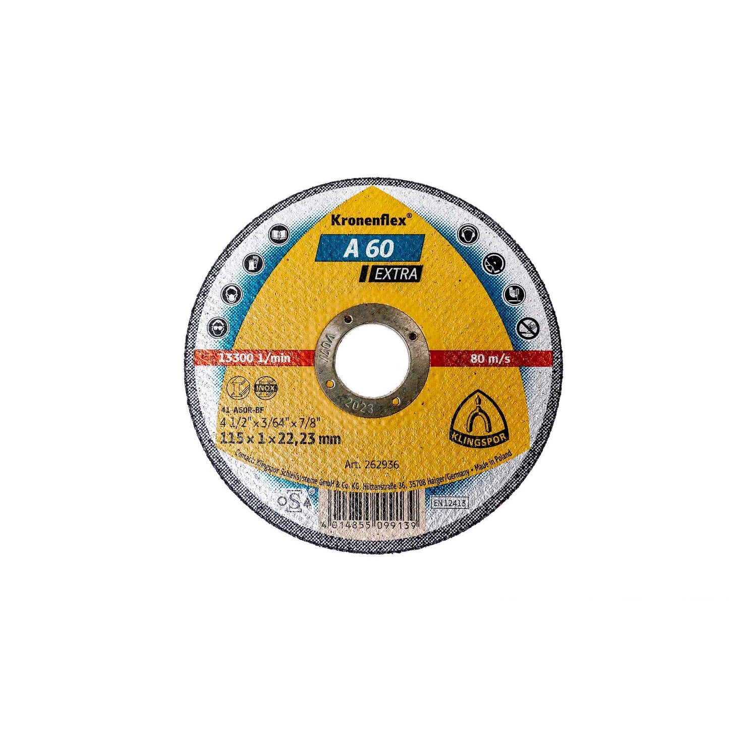 Disc debitare Klingspor A60 Extra, Inox, 115 x 1 x 22.23mm / D 262936 - 221.ro