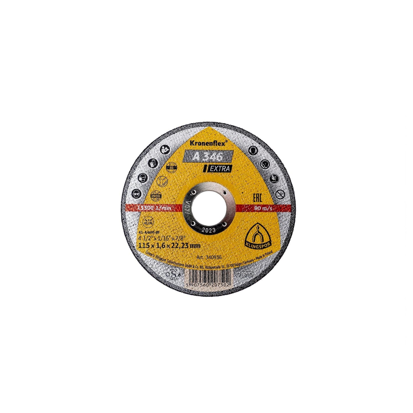 Disc debitare, Klingspor A 346 Extra, inox si Metal, 115 x 1.6 x 22.23 mm / EXT 340936 - 221.ro