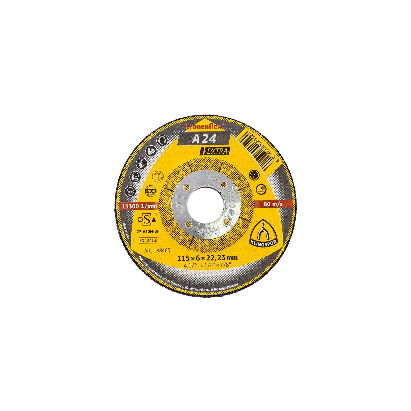 Disc de polizare Klingspor A 24 Extra, 115x6x22.23mm / EXT 188465 - 221.ro