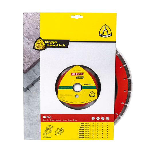 Disc diamantat de debitare Klingspor DT 350B Extra, 350x25.4mm, 24 Segmenti / EXT 339830