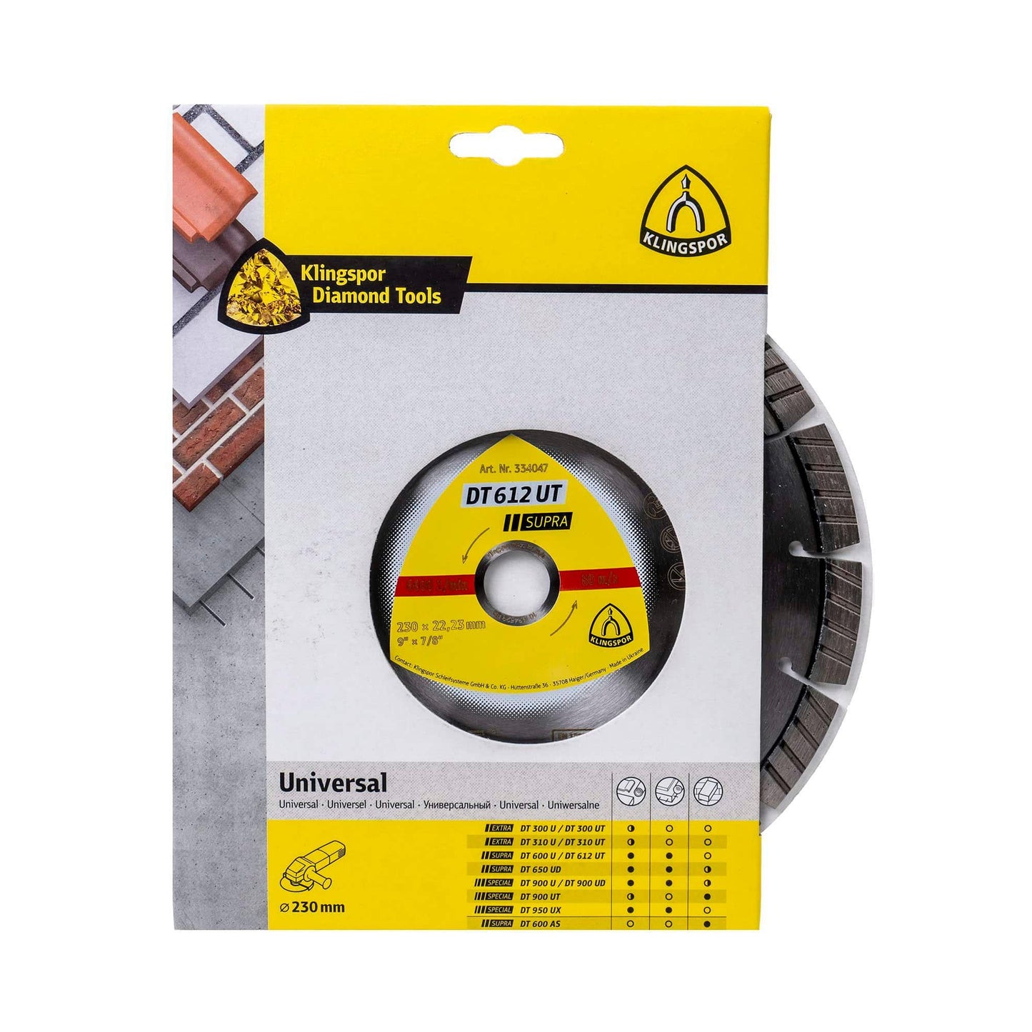 Disc diamantat de debitare Klingspor DT 612 UT Supra, 230x22.23mm / EXT 334047 - 221.ro