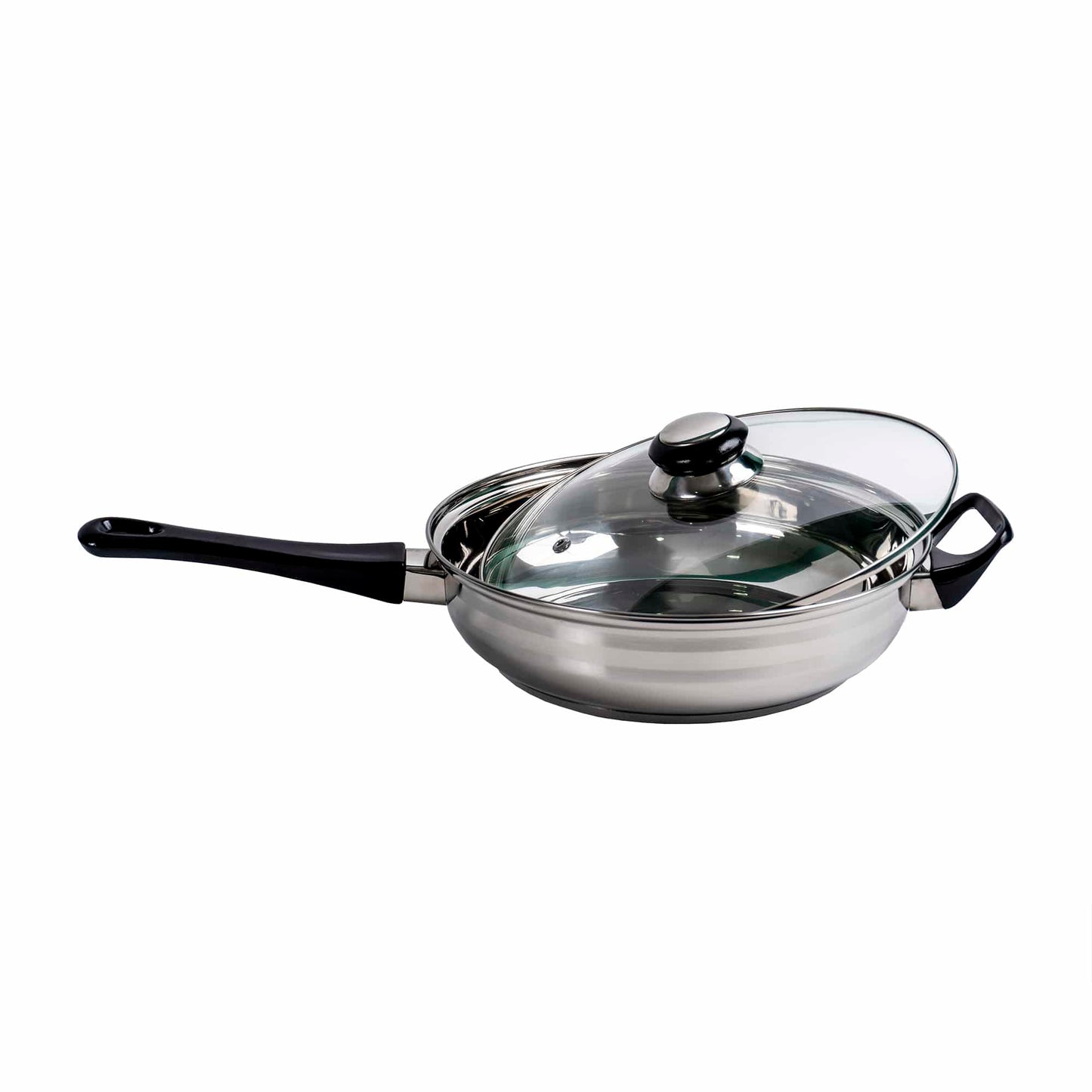 Set oale inox 12 piese, compus din 4 x oale, 1x cratita cu coada, 1x tigaie si 6x capace sticla / ZLN 4038