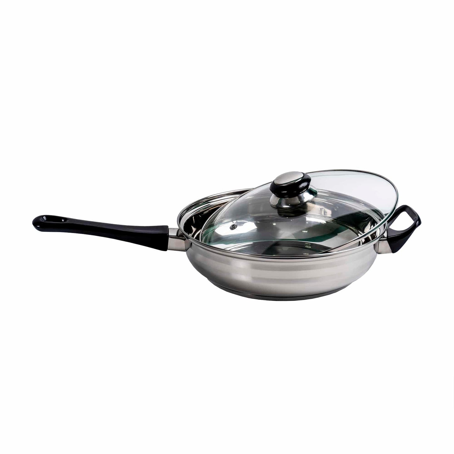 Set oale inox 12 piese, compus din 4 x oale, 1x cratita cu coada, 1x tigaie si 6x capace sticla / ZLN 4038 - 221.ro