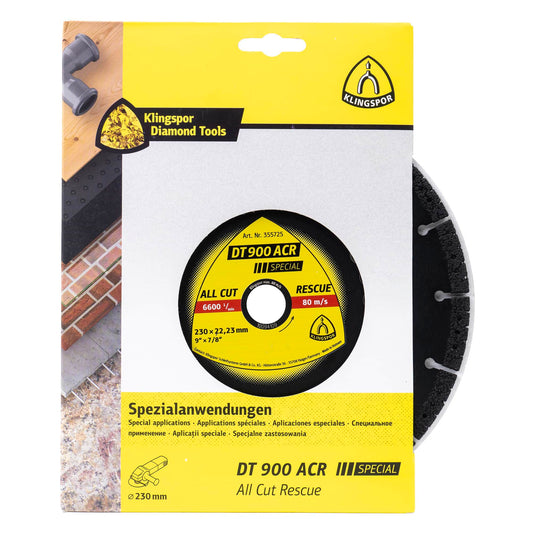 Disc diamantat de debitare Klingspor DT900 ACR 230x3.1x22.3mm / EXT 355725