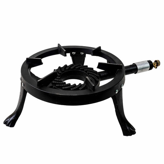 Set arzator rotund, pirostrie din fonta, (ZTS 5442) diametru 33cm, 2.5m furtun, 2 coliere, stut butelie / SET 30042 - 221.ro