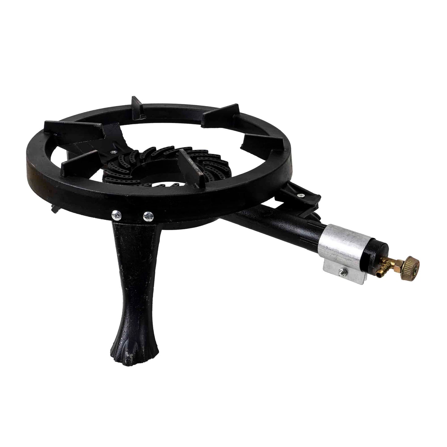 Set arzator rotund, pirostrie din fonta, (ZTS 5442) diametru 33cm, 2.5m furtun, 2 coliere, stut butelie / SET 30042 - 221.ro