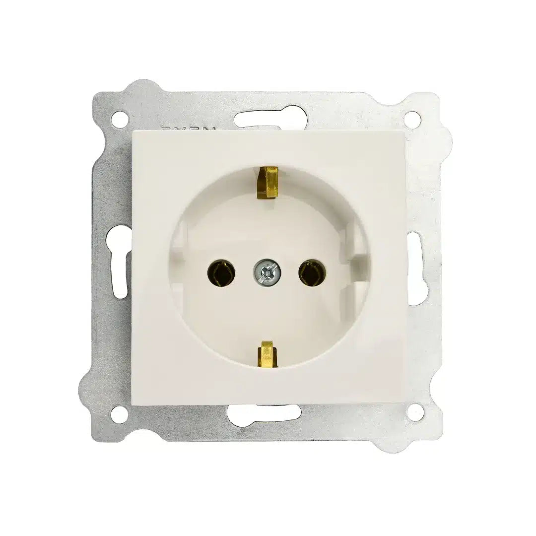 Priza simpla incastrata, 16A, 250V, SCHUKO EXEN alb / 290-000103-237