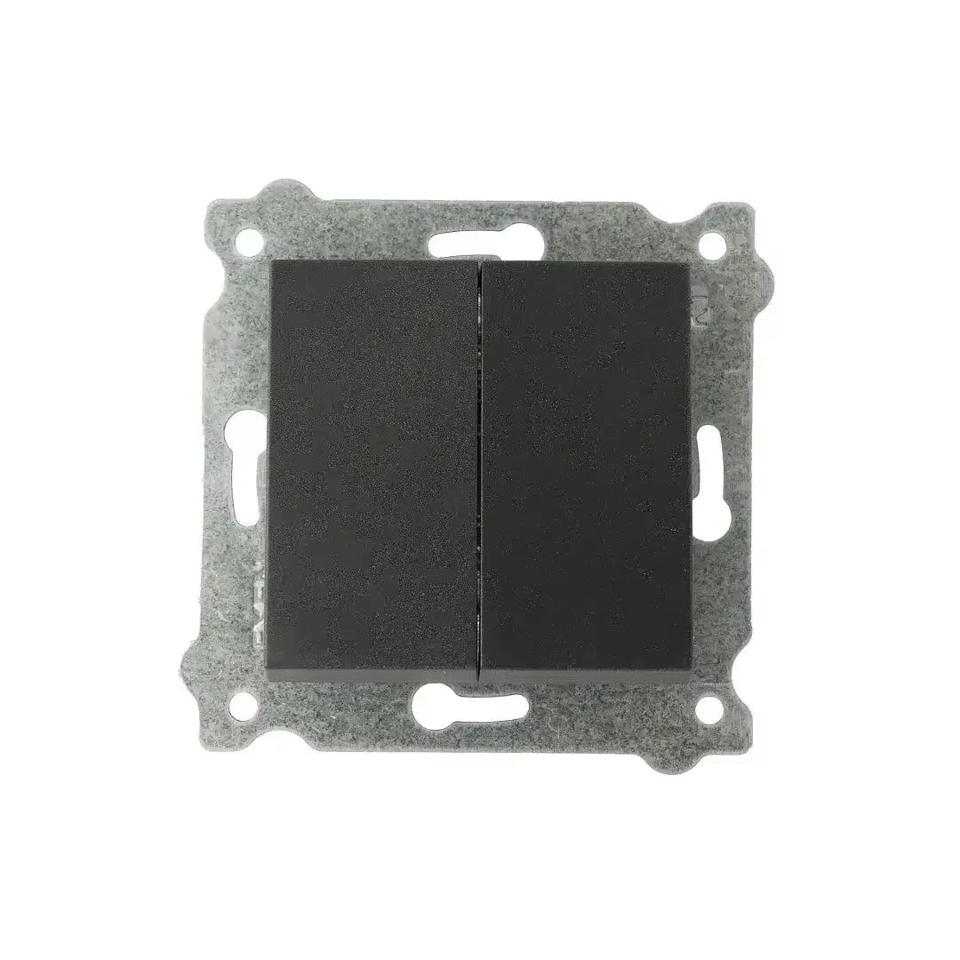 Intrerupator dublu 10A, 250V EXEN negru / 290-001402-202 - 221.ro