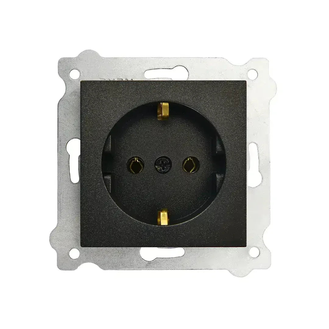 Priza simpla incastrata, 16A, 250V, SCHUKO EXEN negru / 290-001403-237 - 221.ro