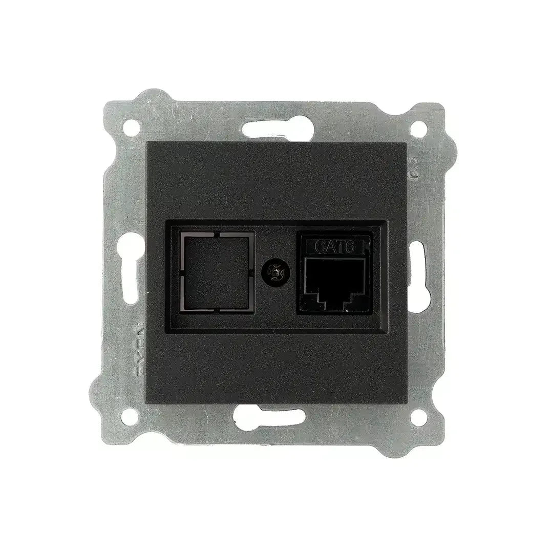 Priza pentru internet incastrata, cat 6 EXEN negru / 290-001403-253 - 221.ro