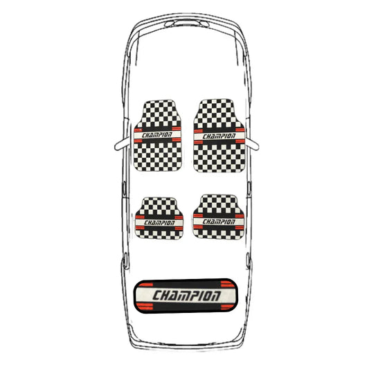 Covorașe Auto Universale „CHAMPION” – Design Racing Checkered