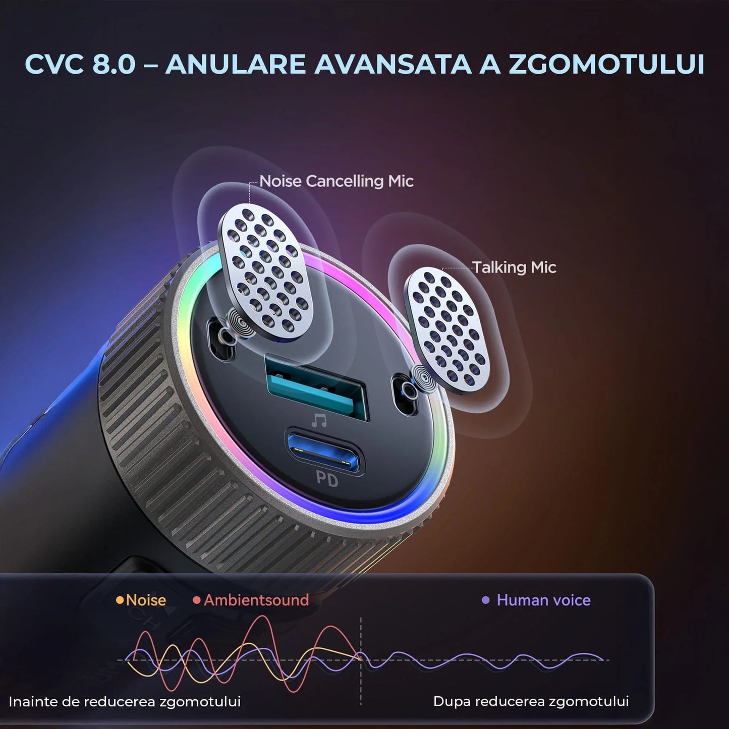 Incarcator auto Timebox, Super Fast-Charge 60W, 1 x USB QC 3,0, 1 x USB-C, 1 x Cablu Type-C, Afisaj Display, Compatibil iPhone 15, Samsung, Huawei, Negru - 221.ro