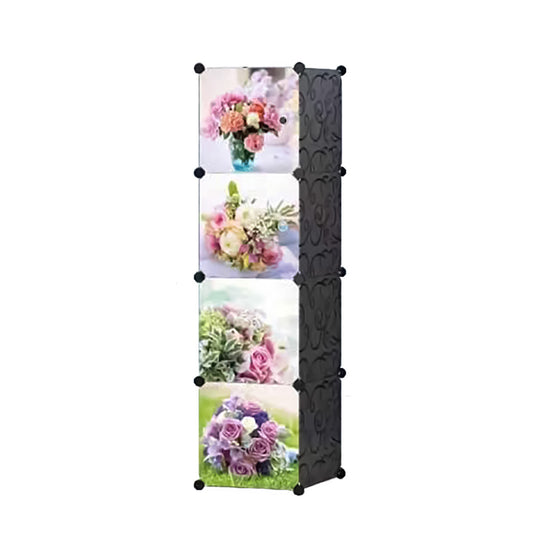 Dulap modular din plastic cu schelet metalic, D3204N, Negru