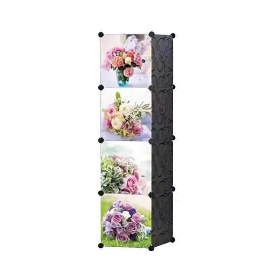 Dulap modular din plastic cu schelet metalic, D3204N, Negru - 221.ro