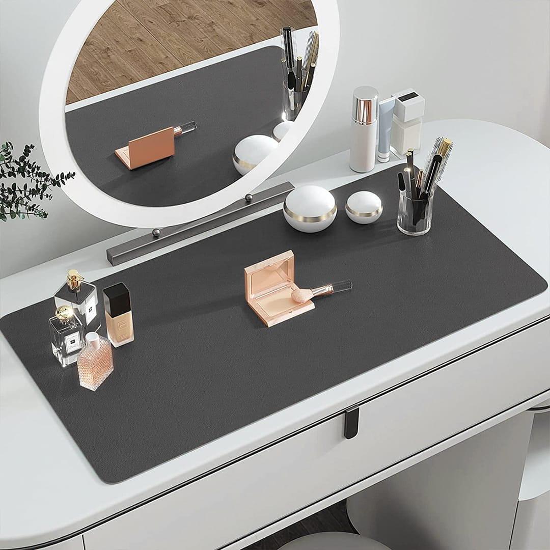 Mousepad gaming XXL cu doua fete din piele pu, impermeabil, pentru protectie birou, Negru/Rosu 90x45 - 221.ro