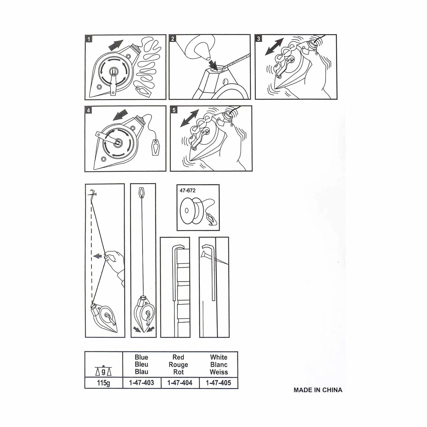 Sfoara trasat 15m, plus praf creta albastru, plus nivela fir / 3858 - 221.ro