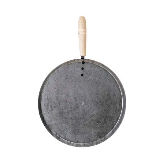 Tava rotunda pentru copt legume, diametru 30 cm, cu maner lemn / 3890