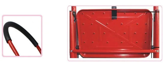 Scara metalica cu 6 trepte late, rosie / 3896-1 - 221.ro