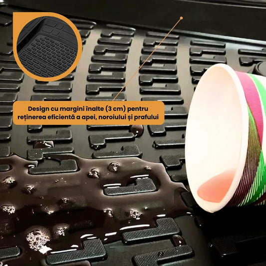 Covorase Auto TeamCar® Tip Tavita Compatibile Jaguar XJ X350/X358 (2003–2009) Negru Material Rezistent - 221.ro