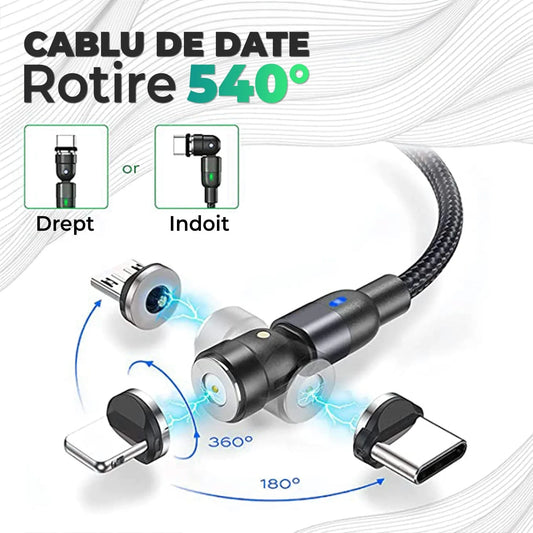 Cablu de date si incarcare Rapida Timebox, 3 in 1, 2m, Fast Charge, Negru