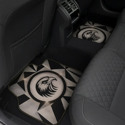 Covorașe auto universale DECOMAT 3D – set 4 bucăți cu design vultur, lavabile, antiderapante