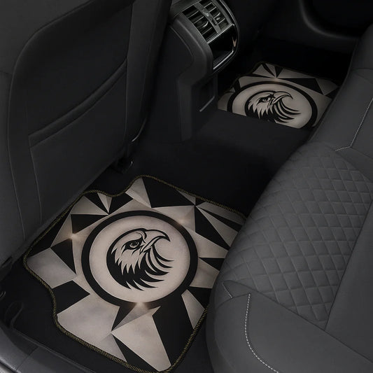 Covorașe auto universale DECOMAT 3D – set 4 bucăți cu design vultur, lavabile, antiderapante