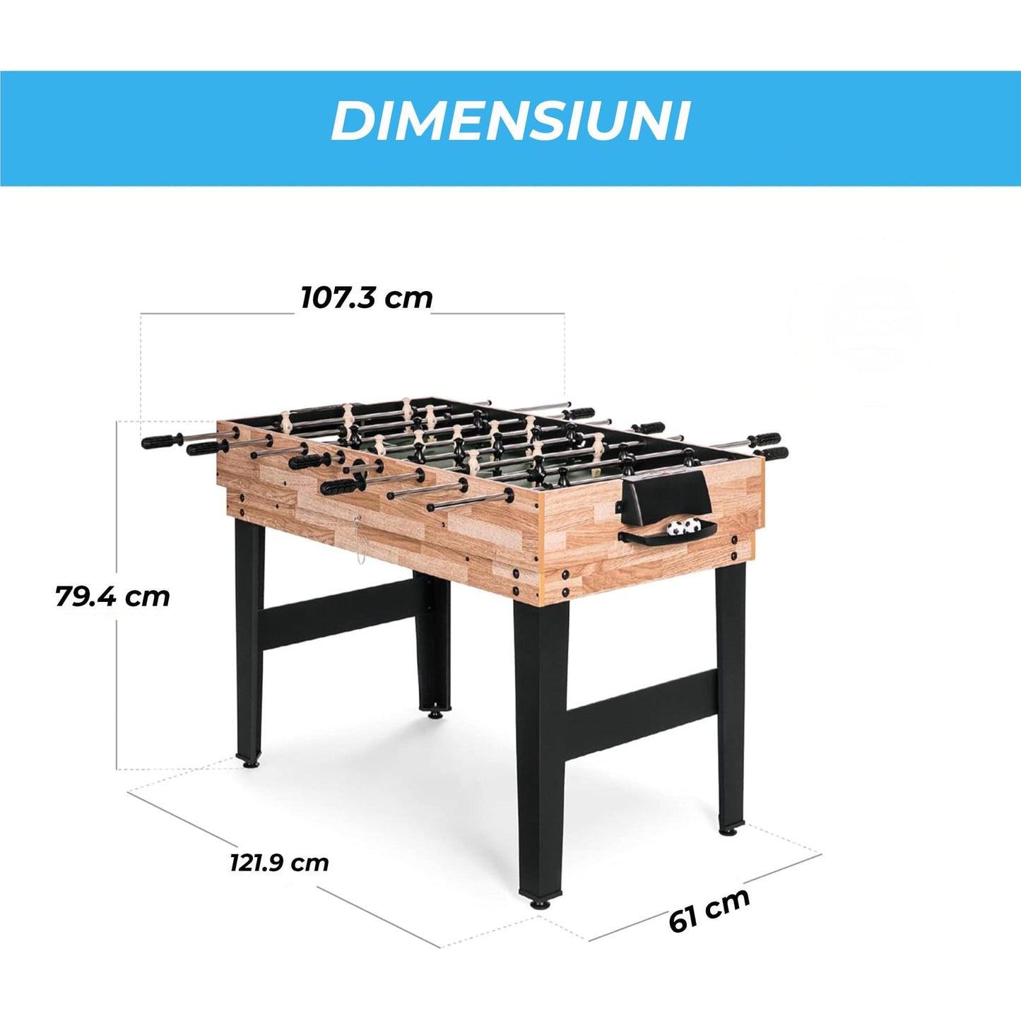 Masa de Joc 10-in-1, Biliard, Foosball, Ping Pong, Shuffleboard, Sah, Table