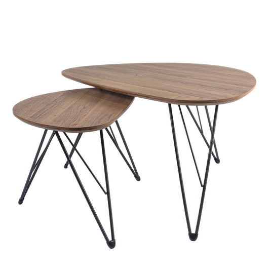 Set 2 masute de cafea, stil modern, Naimeed 609, Stejar Natur