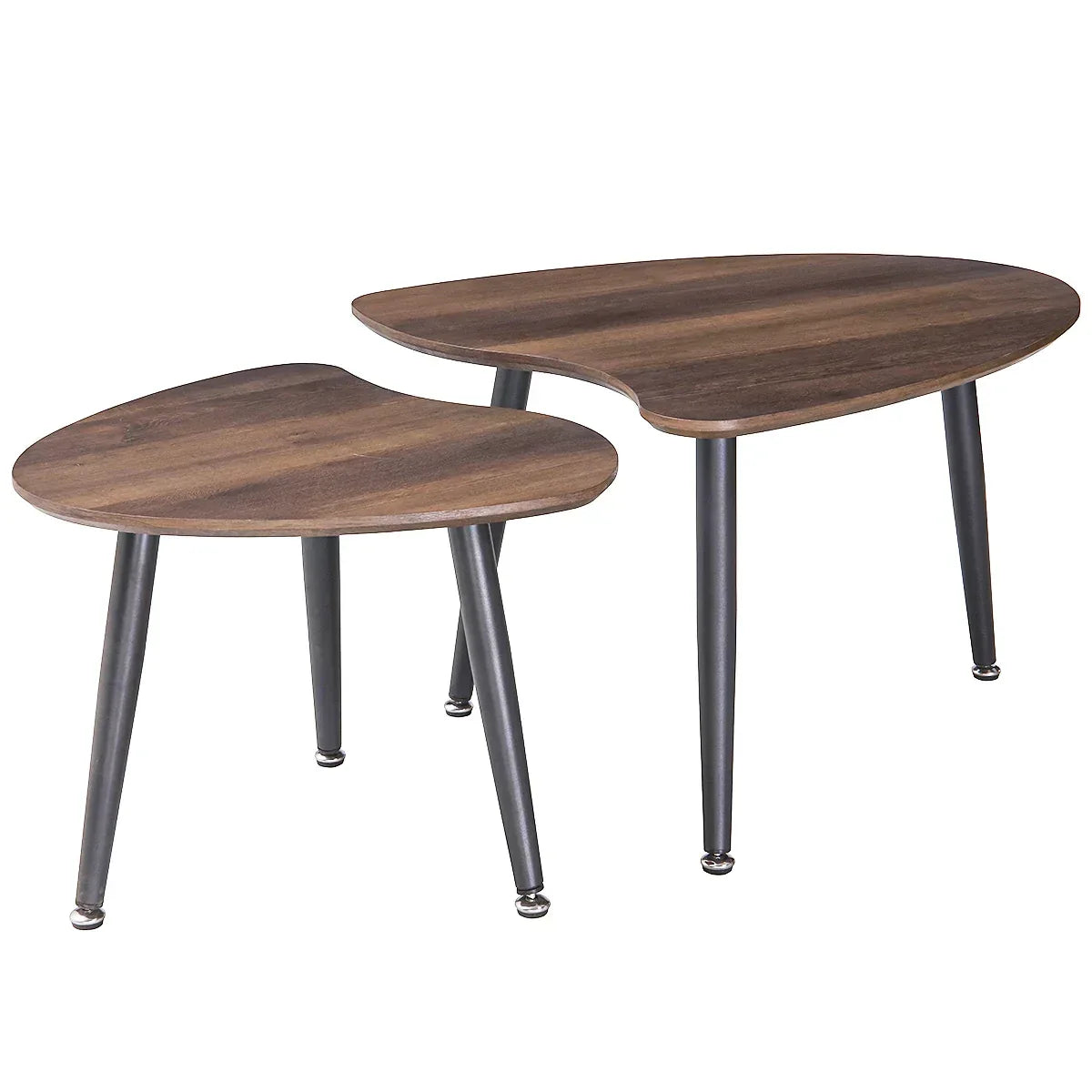 Set 2 masute de cafea, stil modern, Naimeed 636, Stejar Inchis - 221.ro