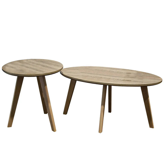 Set 2 masute de cafea, stil modern, Naimeed 650, Salcam Deschis - 221.ro