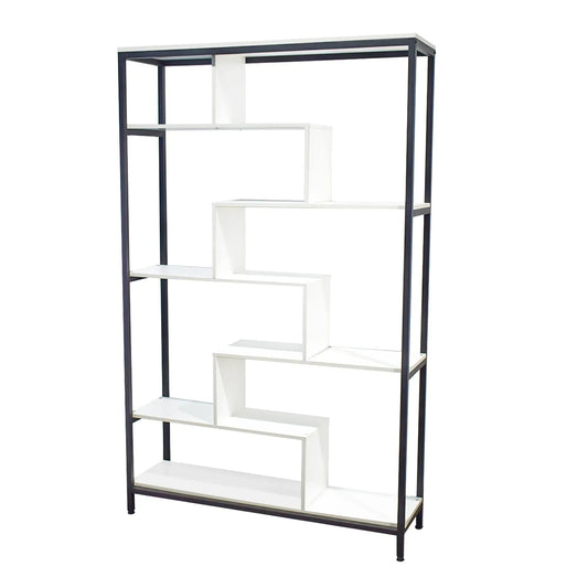 Biblioteca cu 6 polite, Naimeed BO-120, Negru/Alb - 221.ro