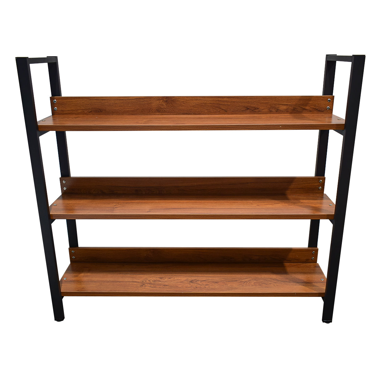 Biblioteca cu 3 polite, Naimeed B3-120, Negru/Cires Locarno