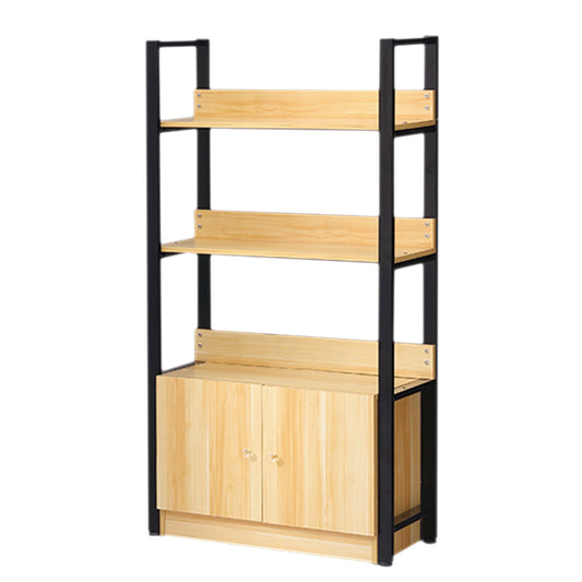 Biblioteca cu 3 polite, un compartiment, Naimeed B4-100-1, Negru/Mesteacan