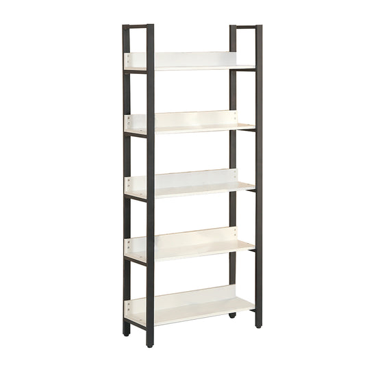 Biblioteca cu 5 polite, un compartiment, Naimeed B5-80, Negru/Alb