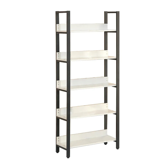 Biblioteca cu 5 polite, un compartiment, Naimeed B5-80, Negru/Alb - 221.ro